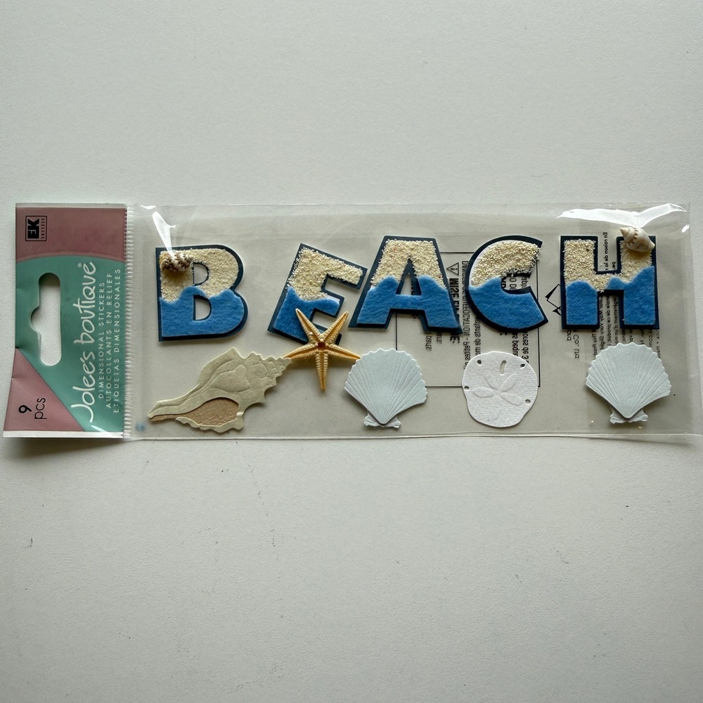Jolee's Boutique Beach Dimensional Stickers 9pc 3D Scrapbook Embellishments